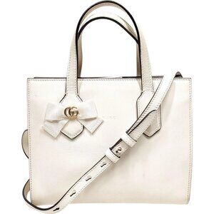 (S6) Gucci Crossbody Bag White Leather